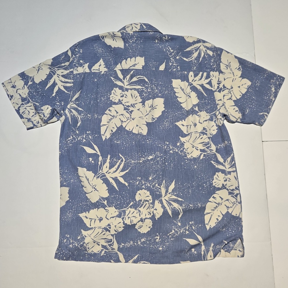 Tommy Bahama 100% Silk Hawaiian Camp Shirt Mens M Blue Floral Aloha Tropical - Picture 4 of 11